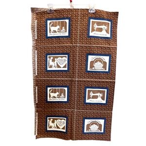 VINTAGE Quilt squares Cranston‎ Country Sunshine Fabric Panel Quilting 8 squares